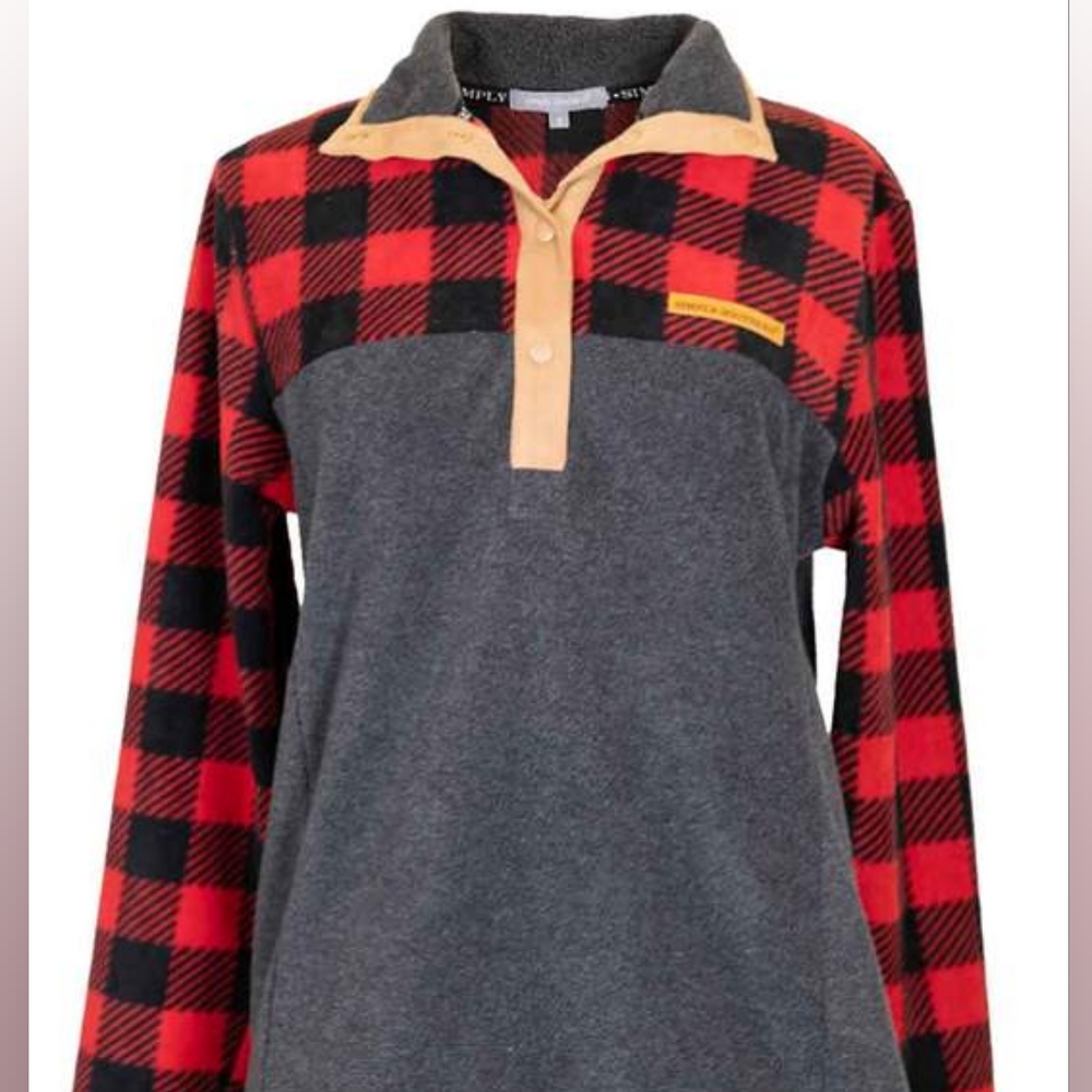Medium Simply Southern Red and Black checkered with grey